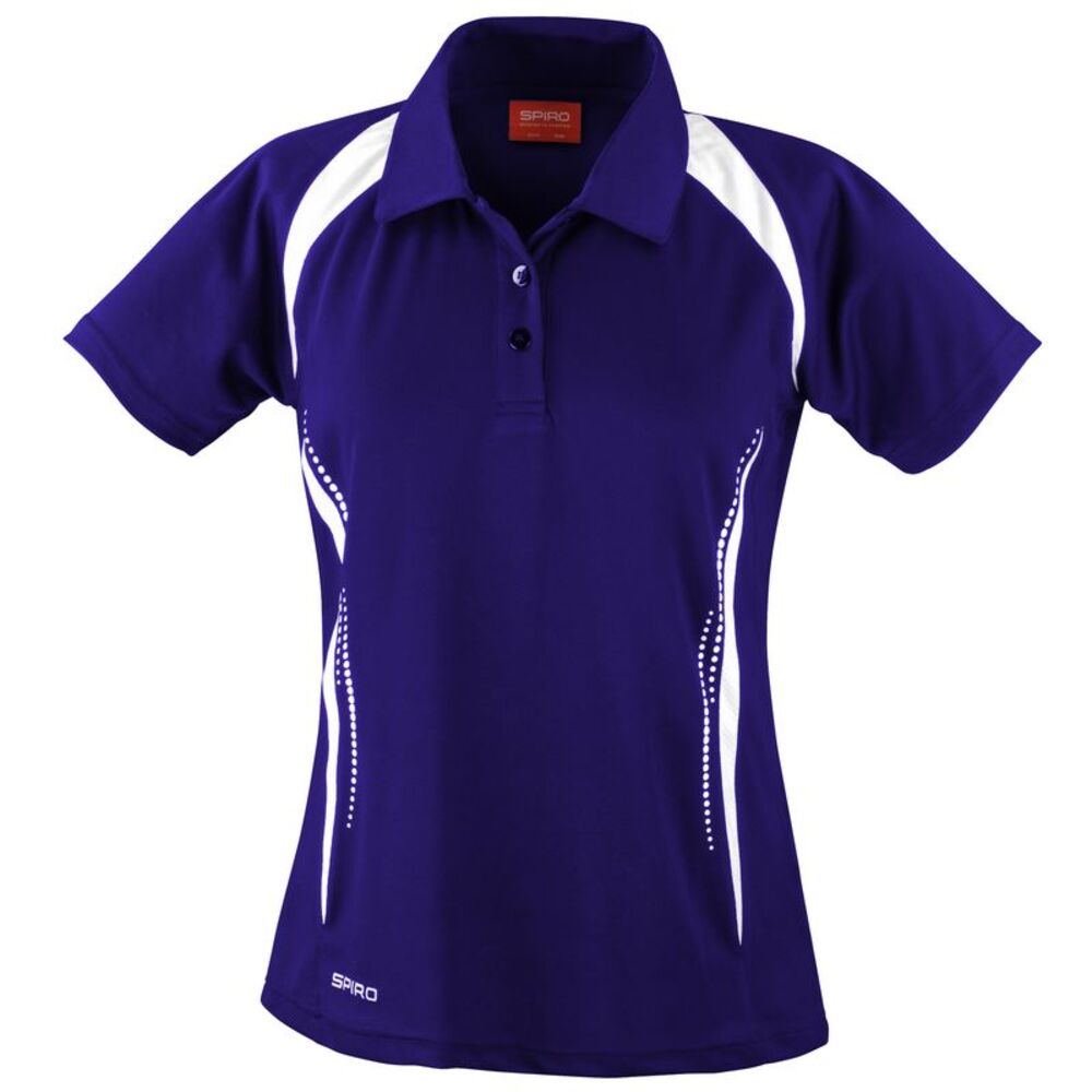 Spiro Womens/Ladies Sports Team Spirit Performance Polo Shirt / Navy/White